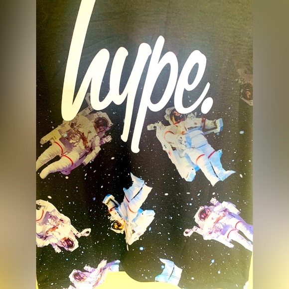 Hype Boys Black Space Astronauts Speckle Fade Print Short Sleeve T-Shirt - Picture 3 of 3